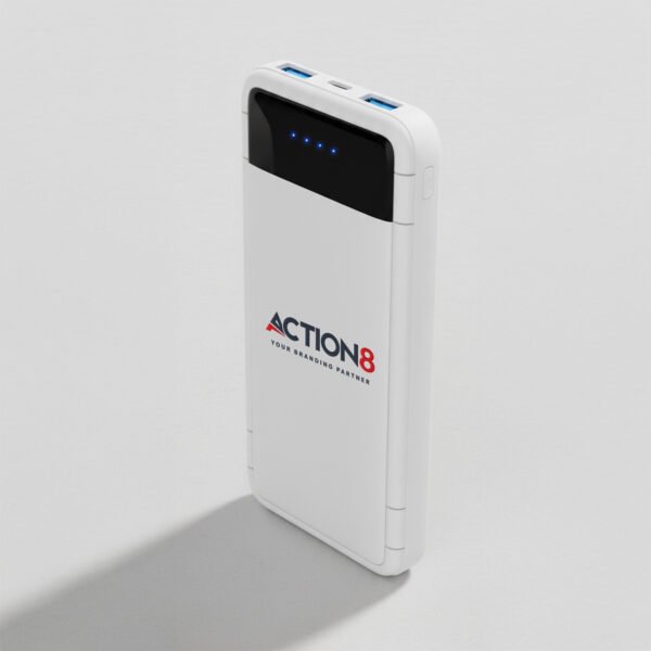 Action8 white power bank printing tech gift KSA